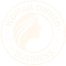 A circular logo with a profile of a woman's face and flowing hair in the center, reflecting the freshness of organic farming. The text ROMAJI DENTAL CLINICS is written around the edge of the circle.