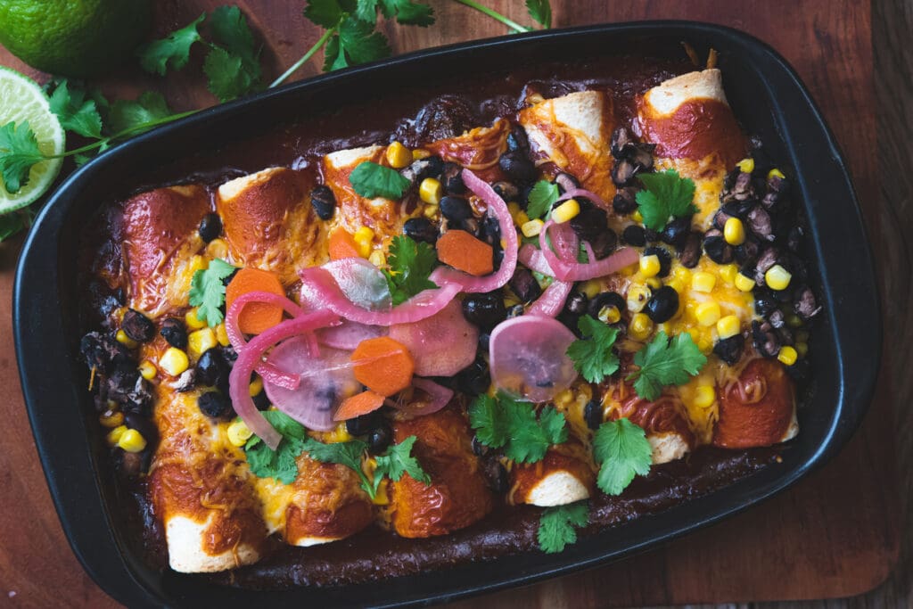 Black Bean & Mushroom Enchiladas